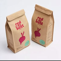 Custom Printed Eco Friendly Recycle Vertical Square Bottom Kraft Paper Coffee Bag Packaging Pouch for Coffee Beans With Valve