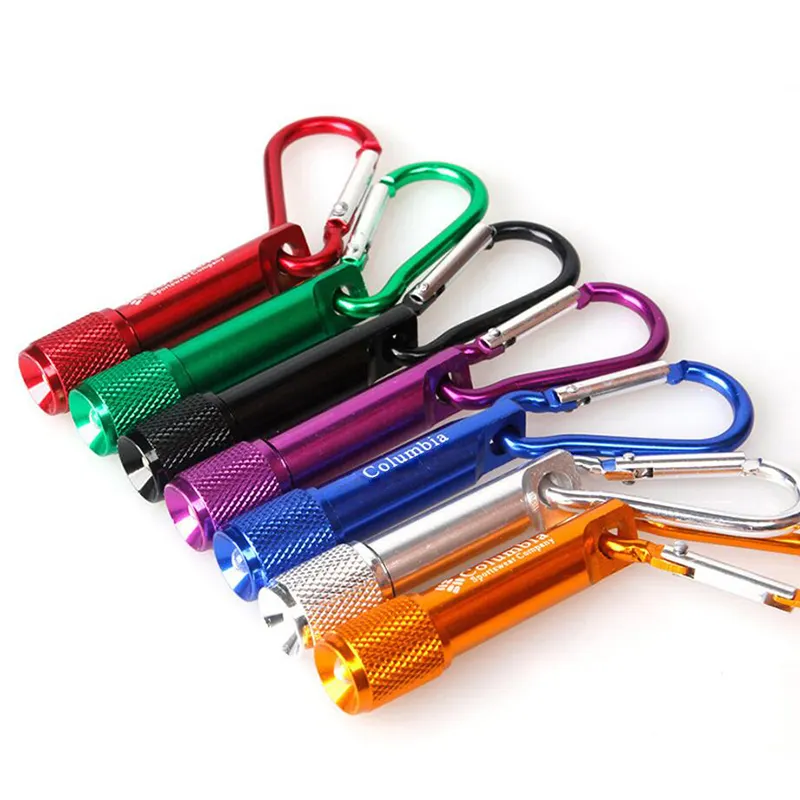 QXMOVING Aluminum Color Changing Key Chain with Light Gift LED Mini Torch LED Light Flashlight Keychain with Carabiner
