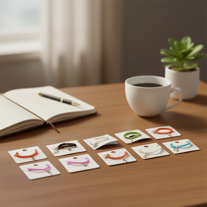 Bracelet unisexe en fil élastique avec perles de riz de couleur unie et breloque en acier inoxydable – Accessoire de mode, cadeau idéal - Product Image 2