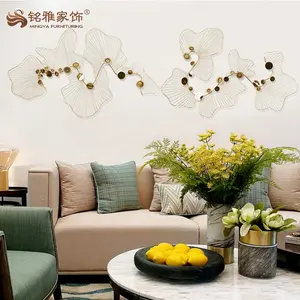 Home interior decorative metal art luxury design modern style crafts gold wall decor