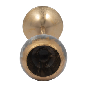 Grand porte-bougie décoratif en verre et métal pour bougies chauffe-plat et pilier, idéal pour centre de table - Product Image 4