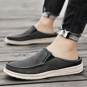 Mocassins mi-ouverts pour hommes en été, respirants et confortables. Chaussures décontractées pour hommes, chaussures pieds nus, chaussures pour garçons - Product Image 1