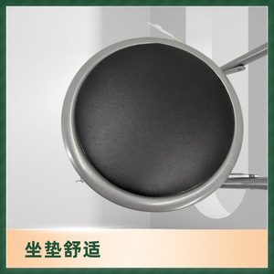 Silla Plegable con Asiento Redondo, Cojín Negro, Estructura de Acero, Portátil, para Uso en Interiores y Exteriores - Product Image 5