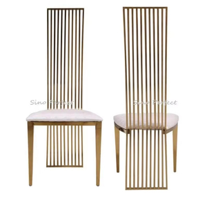 Chaise de salle à manger empilable en acier inoxydable doré pour événements de mariage et fêtes, mobilier de décoration extérieur populaire en gros - Product Image 1