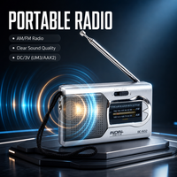 Radio portable OEM personnalisée AM/FM 2 bandes avec antenne télescopique, alimentation par piles AA, en ABS, pour extérieur, urgence, personnes âgées