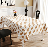 Nappe carrée en PVC à motif géométrique écossais, imperméable, anti-taches, nettoyable, écologique, taille personnalisée pour la maison, l'hôtel, la décoration de banquet