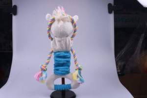 Juguete interactivo para perros 4 en 1-Estilo unicornio: papel arrugado + chirriador + banda elástica + cuerda de algodón, compañero de juegos para mascotas - Product Image 5