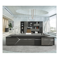 Bureau de direction en bois en forme de L haut de gamme avec un design moderne, garantie de 5 ans, surface résistante aux rayures