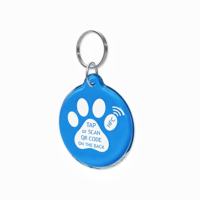 Programmierbarer NFC-Haustier-ID-Anhänger aus Epoxidharz mit individuellem QR-Code und URL für Hunde/Katzen