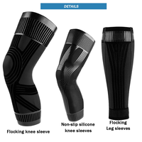 Manchon de compression sportif sans couture antidérapant en silicone pour genou, pour femmes et hommes, idéal pour l'arthrite