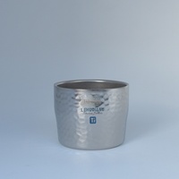Tasse à thé artisanale en titane pur de haute pureté, martelée, style Kung Fu chinois, non revêtue, pour cadeau
