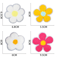 Patchs en chenille personnalisés avec des fleurs et des coquillages, patchs à lettres en sequins pour vêtements, chapeaux, patchs à repasser