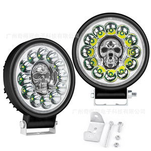 Skull Round Car <b>LED</b> <b>Work</b> <b>Light</b> 4 Inch 12-24V DC Switch Control Off-Road Lighting - Product Image 3
