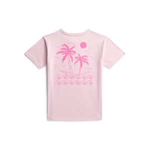 Light Blue Casual Toddler Girls Knitted Short Sleeve Crew Neck Cotton T-Shirt Floral Letter Print Breathable Quick Dry Custom - Product Image 1
