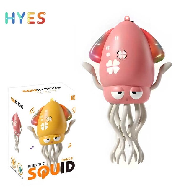 HUIYE Electric Dancing Octopus Squid Toy with Lights and Music Mesmerizing Obstacle Avoidance Educational Toy
