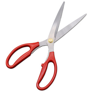 <b>Kitchen</b> <b>Scissor</b> Stainless Steel Red Straight Head Multi Purpose For Home Use - Product Image 1