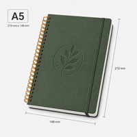 Carnet à spirales personnalisé en PU A5, logo personnalisé, 80 feuilles lignées, journal avec bande élastique, cadeau d'affaires pour le bureau