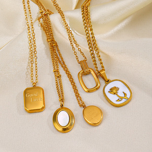 <span class=keywords><strong>Sublimation</strong></span> <span class=keywords><strong>de</strong></span> Personnalité Bijoux Personnalisés Mode Collier Ras du <span class=keywords><strong>Cou</strong></span> Rose Fleur Coeur Diamant Bonne Chance Collier Plaqué Or 18k - Product Image 4