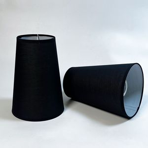 Pantalla de lámpara de tela con forma de cono E27, 12x18cm, altura 25cm, accesorio de iluminación de estilo contemporáneo hecho a mano - Product Image 1