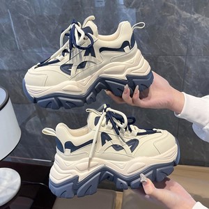 Chaussures de sport légères pour femmes en PU à lacets, semelle épaisse, pour le tennis, le jogging, la gym et la marche - Product Image 5