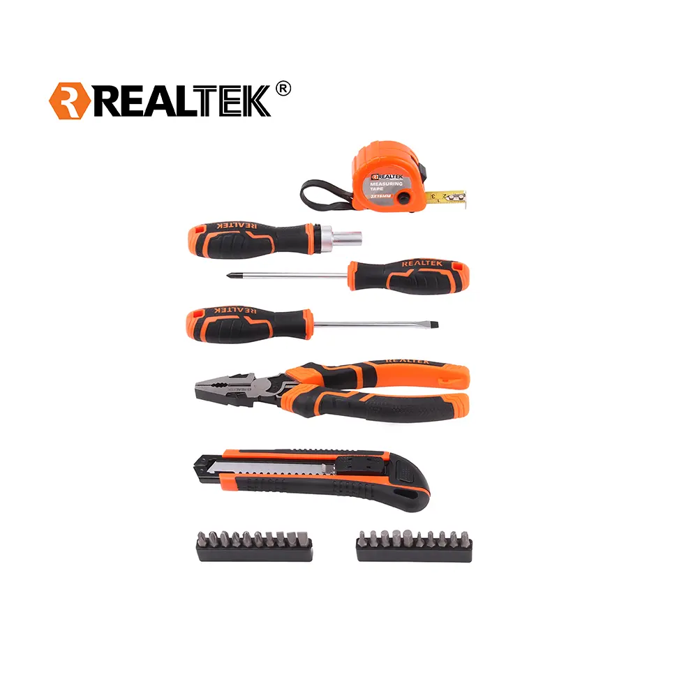 Realtek Household Ratchet Handle Crv Bits Multipurpose 26pcs Combination Hand Tool Kit Sets