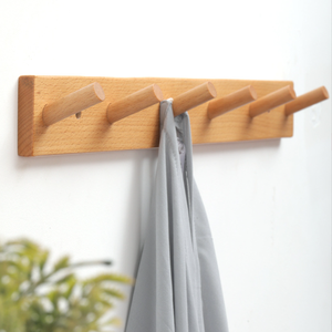<span class=keywords><strong>Perchero</strong></span> de <span class=keywords><strong>madera</strong></span> maciza montado en la <span class=keywords><strong>pared</strong></span> o adhesivo para puerta, superventas, de bambú, con 6 ganchos, 100% - Product Image 6