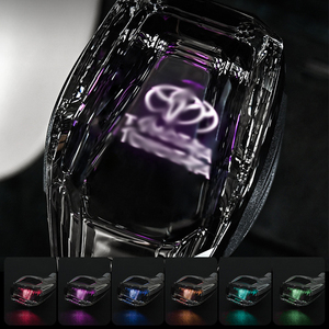 Bouton de changement de vitesse universel pour voiture avec logo personnalisé, en acrylique, LED RGB, activé par le toucher, éclairage lumineux, accessoires de voiture - Product Image 4