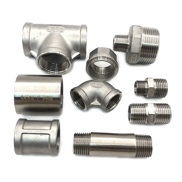 Ss 304 316 sınıf 150 BSP NPT 1/4 "1/2" paslanmaz çelik techizat dişi dişli sıhhi tesisat malzemeleri boru tesisat meme dirsek tee