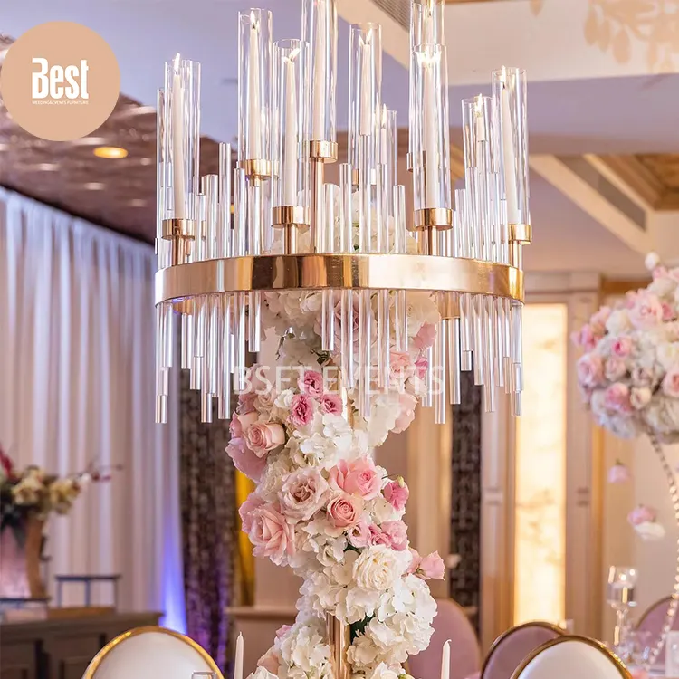 9 Kepala tempat lilin logam, tempat lilin berdiri untuk dekorasi pesta, vas bunga pada meja pernikahan