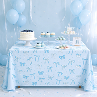 Nappe en polyester à motif nœud papillon, idéale pour les fêtes prénatales et la décoration de table, prix de gros