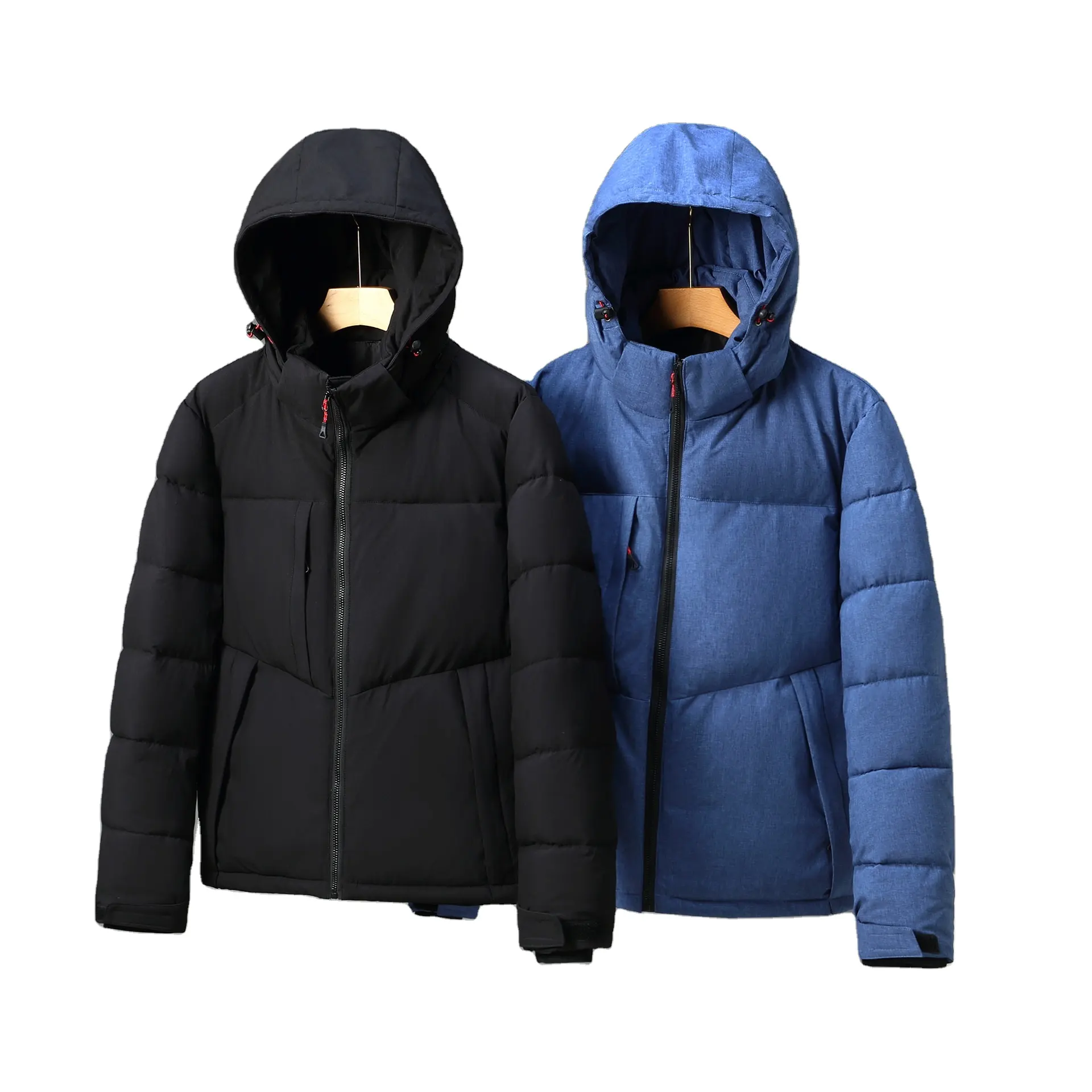 2023 nouveau style européen couleur unie simple épaissi imperméable hommes hiver doudoune pour extérieur chaud