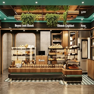 Diseño Interior de Cafetería, Panadería y Pastelería, Personalización Completa de la Habitación, Vitrina de Vidrio, Barra de Bar, Decoración de Cafetería y Tienda de Té - Product Image 2