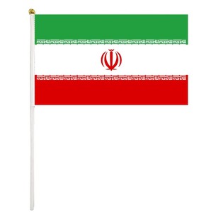 Wholesale Fast Delivery 100%Polyester 14x21cm Country Iran Hand Waving <b>Flags</b> Iranian Hand <b>Flag</b> with Pole - Product Image 1