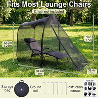 Moustiquaire escamotable pour chaise longue, abri en maille pour extérieur de 78,7 x 39,4 x 59 po avec entrée à double fermeture éclair