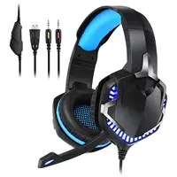 Игровые наушники Rambotech Factory Wholesale Wired Headband Gaming Headset Headphones With Mic LED Light For Computer PC Gamer GB07