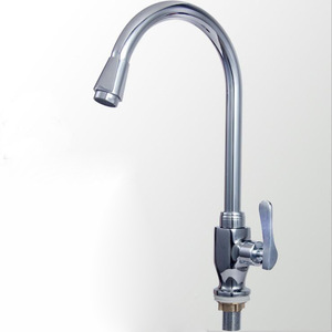 Robinet de cuisine Jinbei à poignée unique orientable, en cuivre, avec valve en céramique, à poser sur comptoir, style contemporain - Product Image 1