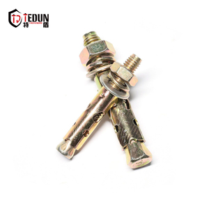 Ancres à manchon en acier au carbone antidérapantes en forme d'aileron de requin M6 M10, boulons d'ancrage en zinc jaune avec écrou et manchons en <span class=keywords><strong>plastique</strong></span> - Product Image 5