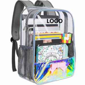 <b>Clear</b> Plastic Extra Large PVC <b>Backpack</b> Heavy Duty TPU See-Through Transparent for Girls - Product Image 1