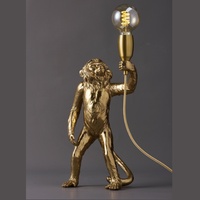 Ornements de jardin avec lampe, simple lampe statue de singe, lampe de sol sculpturale, décoration de jardin