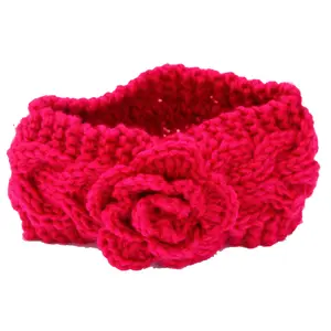 HZM-22024 New Hair Accessories Infant Knitted Flower Kids Knotted Turban Toddler Girl knit Crochet Hairbands Bow Baby Headband