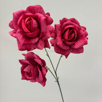 Fleurs artificielles en soie rouge pour mariage, vente en gros, pour arrangements décoratifs, roses rouges bordeaux, pivoines, hortensias, fleurs artificielles