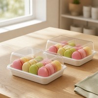 Boîte à gâteau rectangulaire en plastique transparente avec couvercle, boîte à dessert en PET, boîte à pain long, à fruits, à crème, à pâtisserie, emballage de boulangerie en gros, jetable