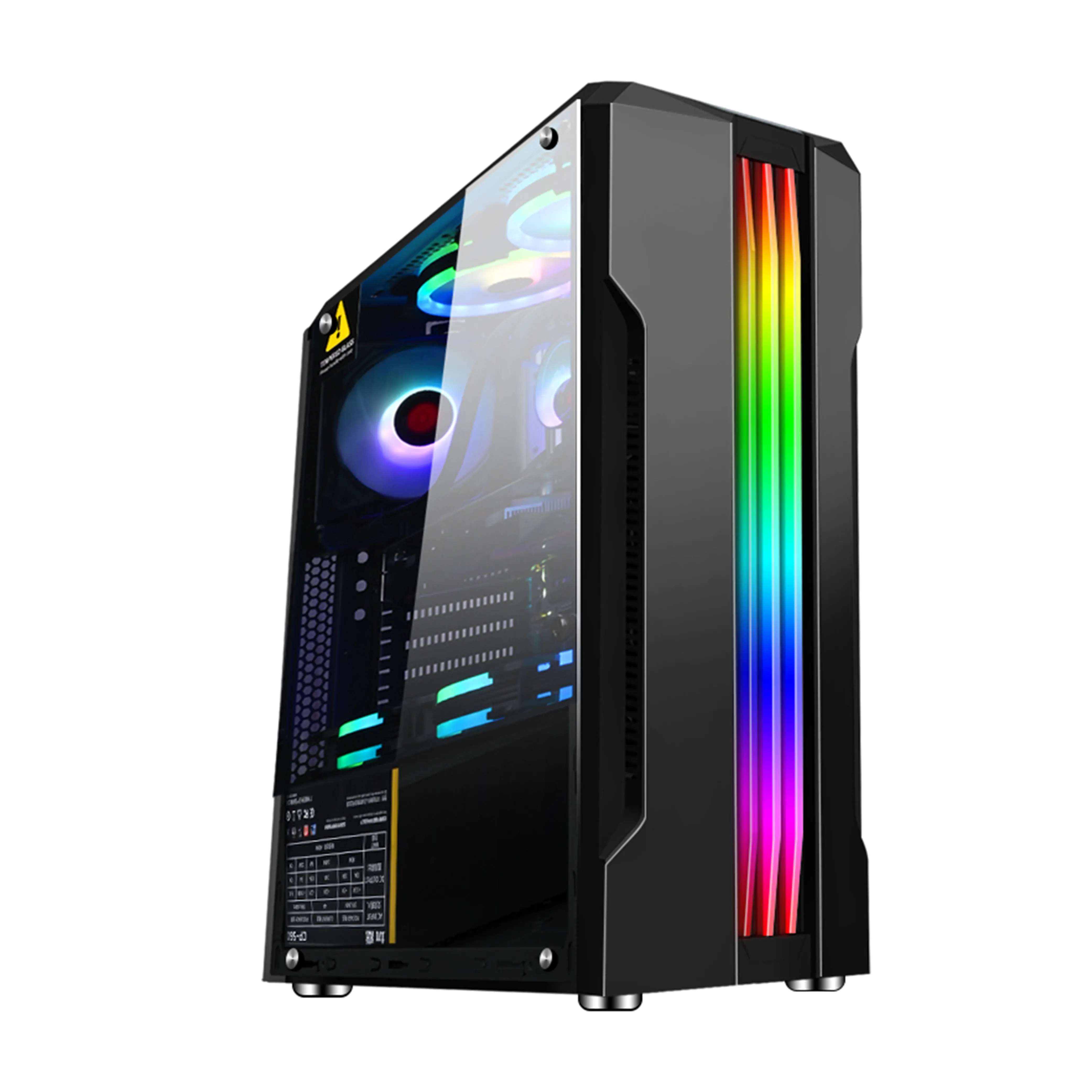 oem High quality atx with power supply fan cooler master plastic LED gaming cpu cabinet glass computer cases