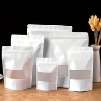 Offre Spéciale – Sachet Doypack Recyclable à Fermeture Éclair Quadri-Scellée Anti-Fuite pour Grains de Café et Snacks, en Papier Kraft, avec Fenêtre Transparente
