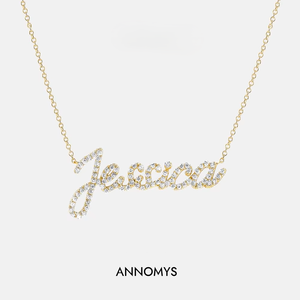 <span class=keywords><strong>Nome</strong></span> personalizzato S925 <span class=keywords><strong>collana</strong></span> in <span class=keywords><strong>argento</strong></span> Sterling Moissanite placcato oro alla moda personalizzato con motivo a forma di lettera regalo per le donne - Product Image 2