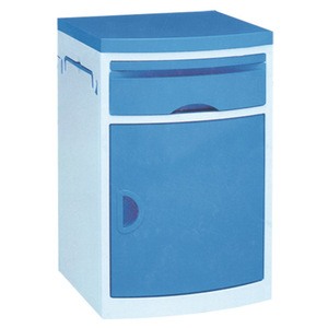Hospital Ward ABS Bedside Table With <b>Wheels</b> Wood Grain Finish Bedroom Storage Cabinet For Medical Use - Product Image 3