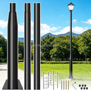 Farola solar de 10 pies de altura para exteriores, con anclajes de acero incluidos, para patio, calle, jardín y estacionamiento. - Product Image 1