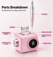 IBelieve Nouvelle Conception Professionnelle de Bureau 35000RPM Ponceuse à Ongles Électrique Puissante Personnalisée Rechargeable Vente en Gros