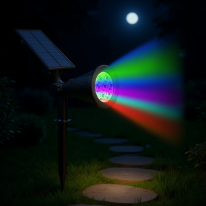 Lámpara Solar de Jardín, Foco LED con Cambio de Color, Iluminación para Caminos Exteriores - Product Image 3