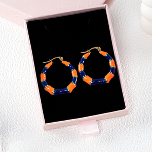 Pendientes de Aro Acrílicos Azules y Naranjas de Moda, Chapados en Oro, Joyería de Moda para Mujer, Disponibles en 304 y 316 - Product Image 3